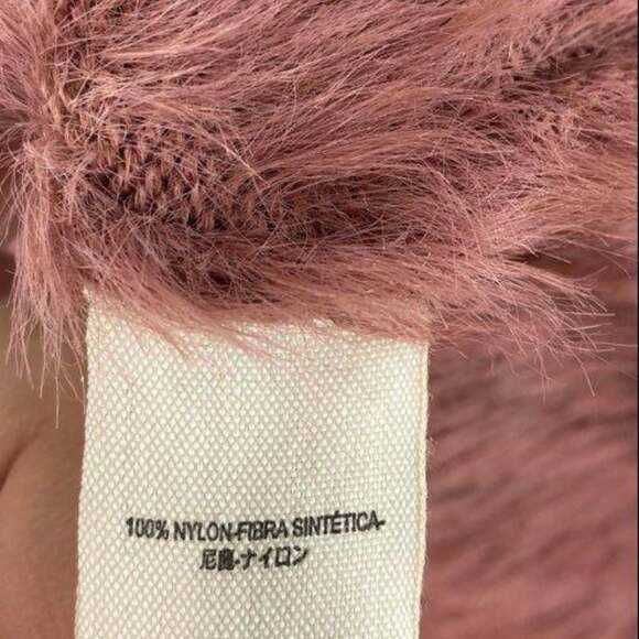 NWOT Free People Cozy Faux Fur Teddy Cardigan in Dusty Rose size L - Picture 4 of 6